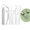 Набор зубных ковырялок 7 шт. Зубочистки из нержавеющей стали. Стоматологические инструменты. Средство для удаления зубного налета. Зубные нити. Инструменты для чистки зубов.