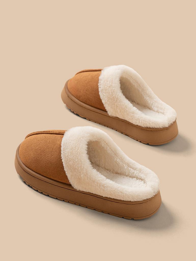 Зимние домашние хлопковые тапочки, домашние противоскользящие плюшевые теплые парные тапочки на толстой подошве