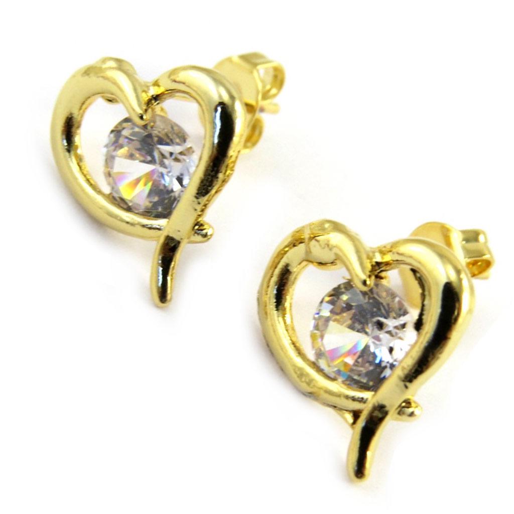 Les Trésors De Lily [M6474] - Golden White 'Love' Designer Earrings