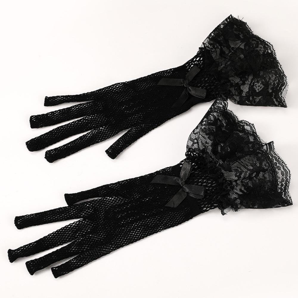 Детские свадебные перчатки с бантом, короткие женские перчатки для девочки, праздничные перчатки принцессы для дня рождения