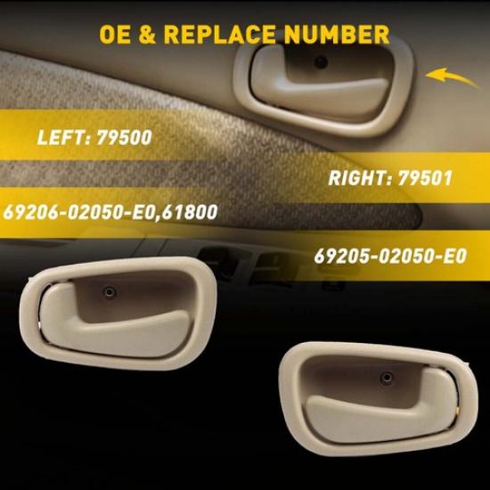 Beige Outside & ide Door Handle For 1998-2002 Toyota Corolla 4 Set Front Rear
