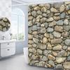 3D Каменная стена Занавеска для душа Винтажная Старая Занавеска для ванной комнаты Рустикальный Сельский Декор для ванной комнаты с крючками Полиэстеровая ткань Моющаяся ткань