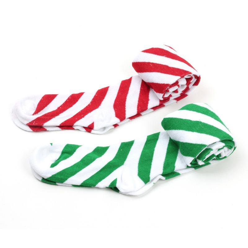 Women Christmas Stockings Cotton Striped Over Knee Halloween Cosplay Thigh High Party Long Socks