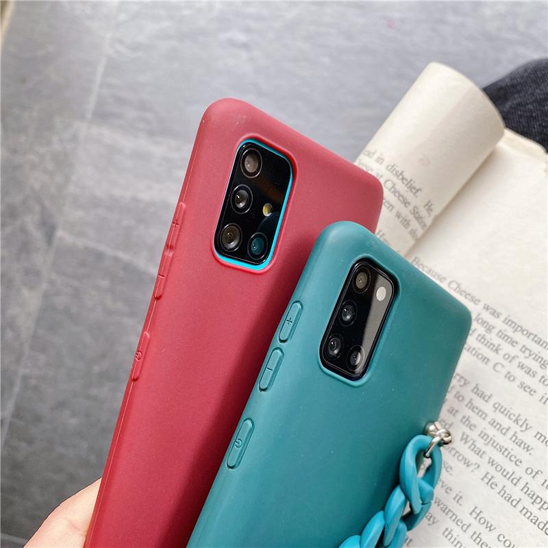 Silicone Wriststrap Bracelet Chain Phone Case for Samsung S23 S22 S21 S20 Ultra Plus S20 FE A13 A53 A14 A54 iPhone 15 14 13 12 11 Pro Max XS MAX 8P 7P