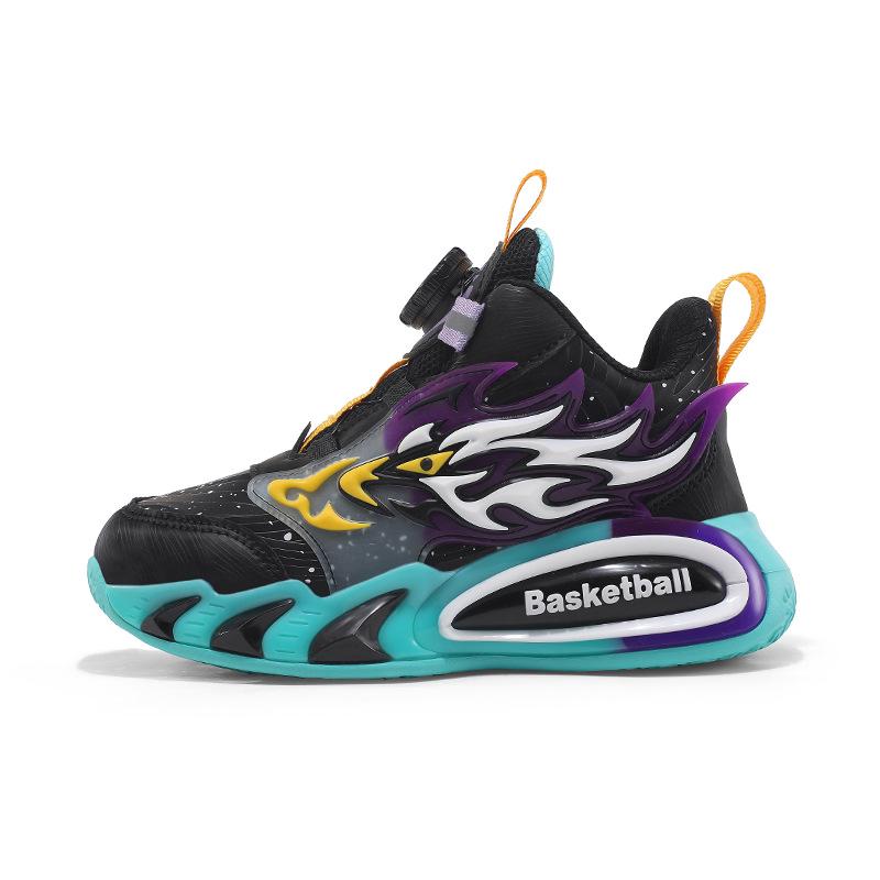 Трендовые кожаные баскетбольные кроссовки для мальчиков Осень/Зима 2025 - Прочные, Нескользящие, Мягкая подошва для детей