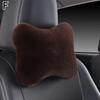 Зимняя подушка для шеи на автомобильное сиденье, плюшевая подушка для подголовника автомобиля, плюшевая подушка для тепла и комфорта, универсальная подушка для поясницы, аксессуары для поддержки
