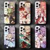Мягкий чехол для телефона Genshin Impact в стиле аниме для iPhone 16 16E 17 Air 15 Pro Max 14 Plus 13 Mini 11 12 7 Черный защитный корпус