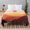 Cartoon Sunset Blanket Animated Printed Flannel Blanket Bedroom Sheet Bedspread Holiday Gift Decorative Blanket