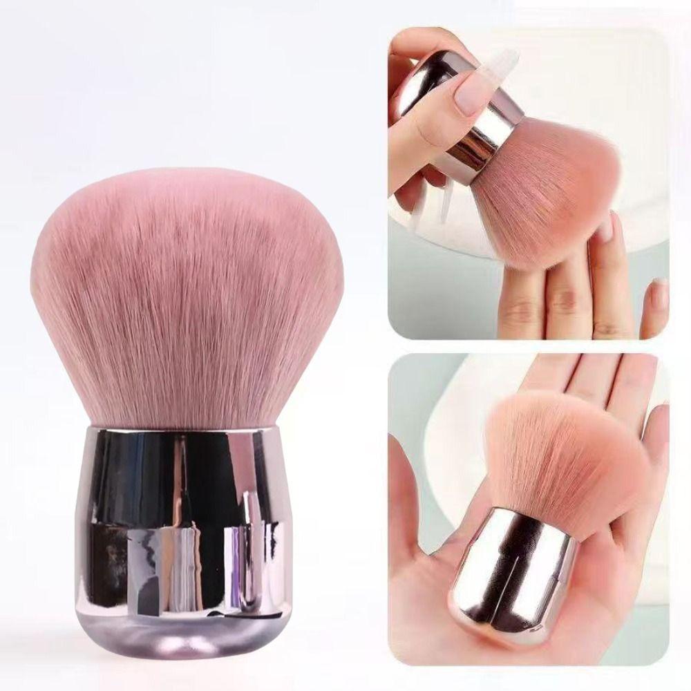 Portable Mushroom Powder Brush Soft Bristles Gel Dust Brush New Nail Dust Brush Manicure