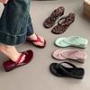 Wedge Heel Pinch Foot Flip-flops Women's Outer Wear Spring New Muffin Thick Sole Heightening Casual Sandals Women