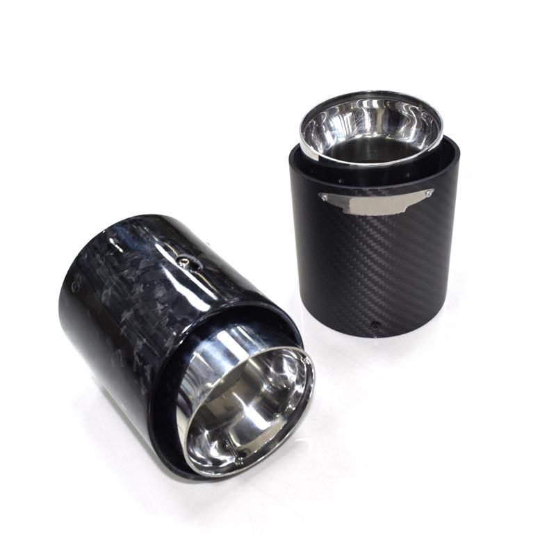 BMW Mini One Cooper JCW Carbon Fiber Exhaust Tailpipe - Black Blue Tip