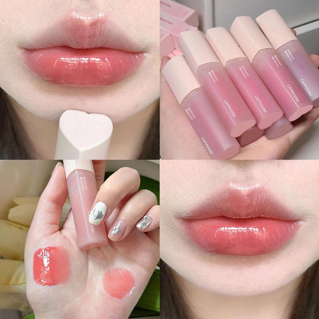 Pink Heart Tea-Tinted Gloss: Hydrating Mirror Finish, Student-Friendly, Adds a Milky Shine