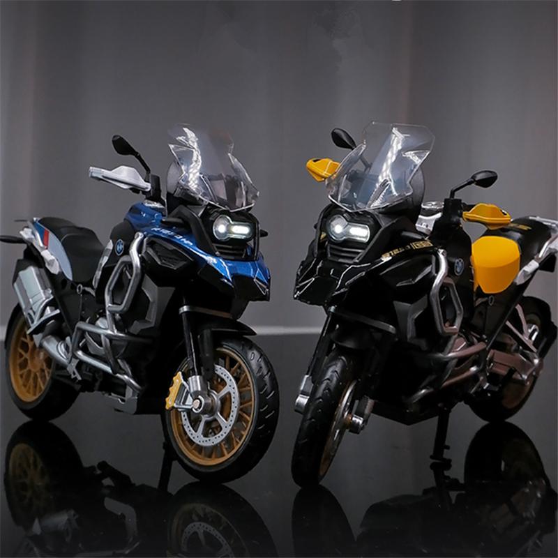 Масштаб 1/12 R1250 GS, литая под давлением модель мотоцикла, игрушка со звуком и светом для детей, коллекция подарков для мальчиков и девочек