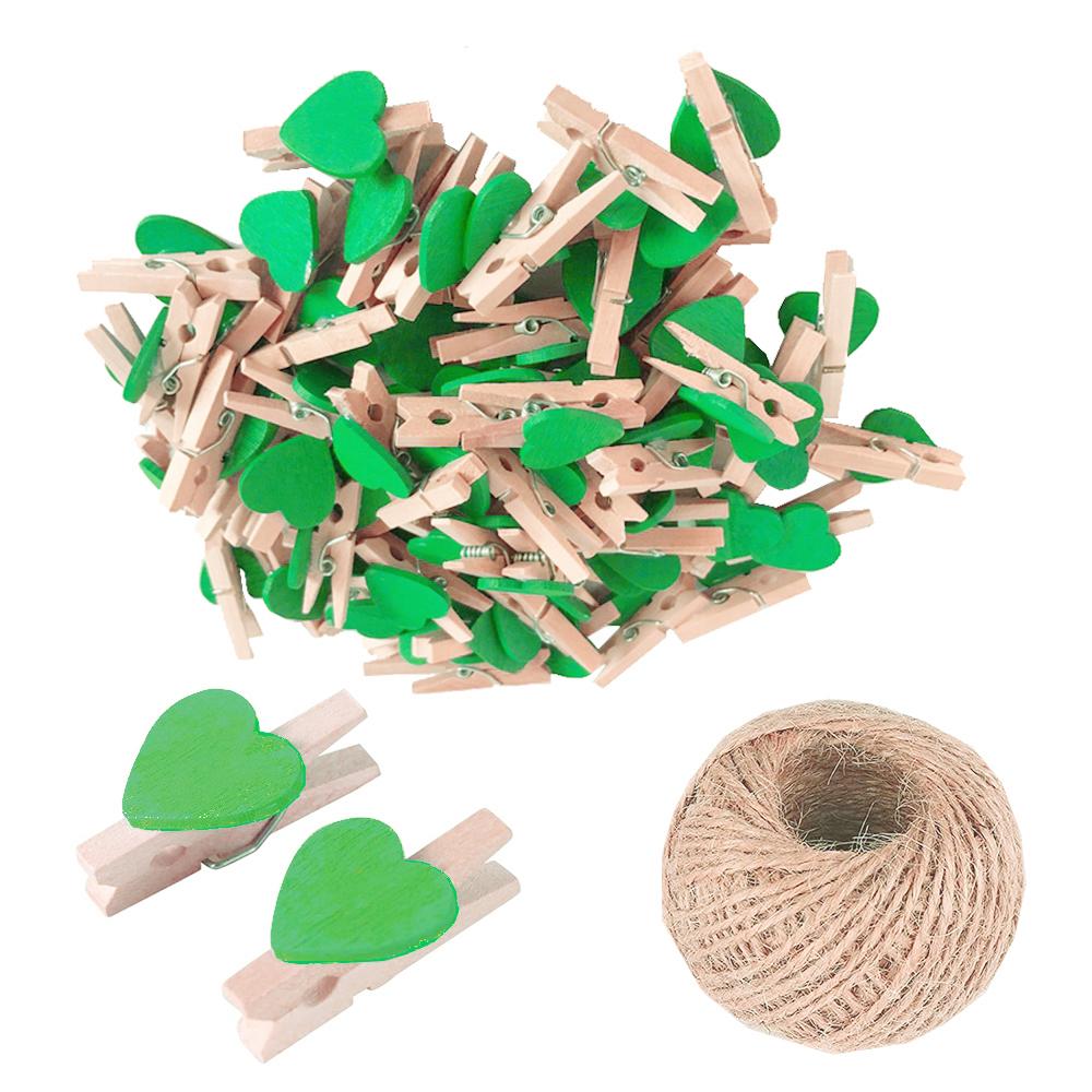 Mini Wooden Heart Clothespins, Multicolor Small Clothespins with Heart,  Tiny Clothes Pins with String for Photos Display,DIY Craft,Wedding Decor