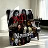 Custom Name Personalized Michael Jackson Print Blanket, Home Decor, Bedroom, Sofa, Camping, Couch, Gifts for Birthday Christmas