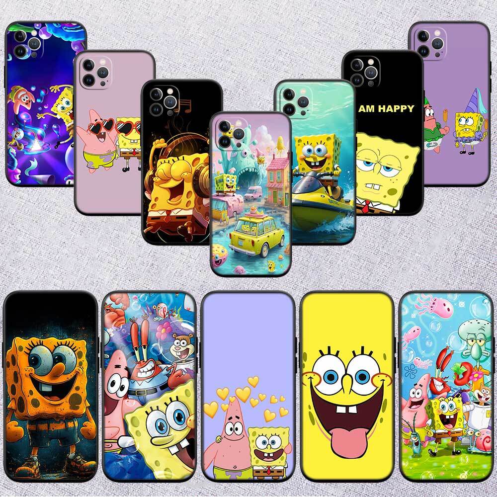 Cartoon SpongeBob Phone Case for Xiaomi Poco C40 C51 C50 C55 C65 C71 C75 C85 F8 F7 F6 F5 F3 F2 X7 X6 X4 X3 X2 M7 M6 M5 M4 M3 M2 Pro