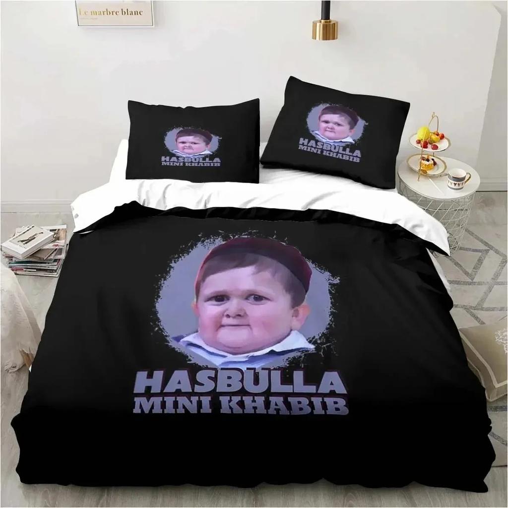 Комплект постельного белья Hasbulla Magomedov Fighting Meme из трех предметов, односпальная кровать, двуспальная кровать размера «king-size», пододеяльник, комплект для спальни, покрывало для пододеяльника
