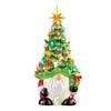 Lighted Up Gnomes Christmas Tree Figurine Small Prelit Faceless Old Man Christmas Tree with Multicolored Light for Home Room Fireplace Tabletop Decor