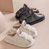 Surface Waterproof EVA Sole Cotton Slippers Women's Winter Home Indoor Couple Thick-soled Non-slip Fluffy Warm Cotton Shoes