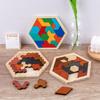 Interactive Wooden Geometry Puzzle Toys Pattern Cognitive Jigsaw Puzzle Board  Kindergarten Kids