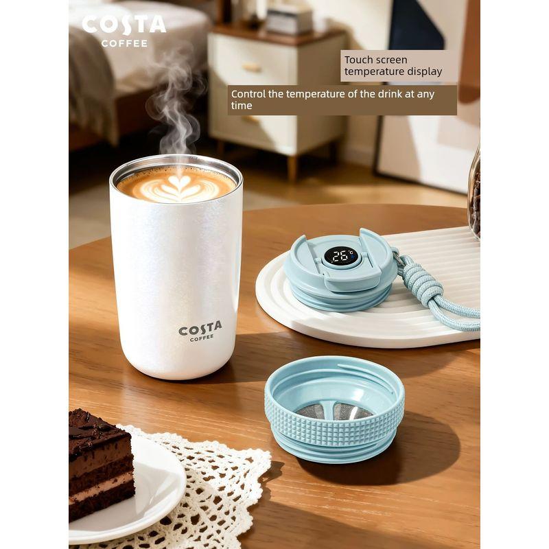 New Costa High-Capacity Thermos Cup with a Stylish Design, Featuring a Cartoon Straw Cup and Portable Car-Mounted Water Bottle