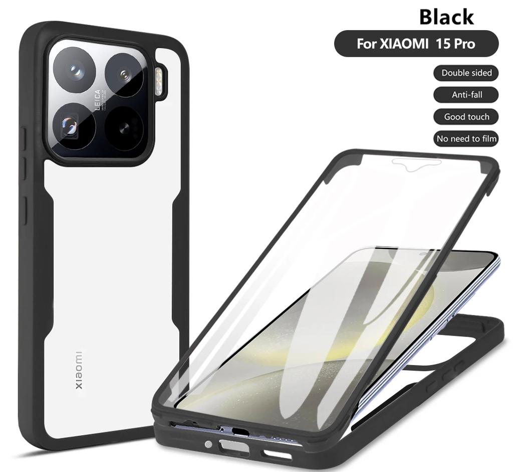 Чехол-защита экрана на все тело 360° Для Xiaomi 15T 14T 13T 12T 11T Pro Чехол Для Xiaomi 15 14 Ultra Мягкий силиконовый бампер
