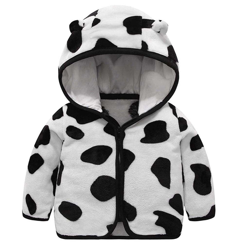 Толстое пальто с капюшоном и принтом на молнии для маленьких мальчиков и девочек, теплая верхняя одежда