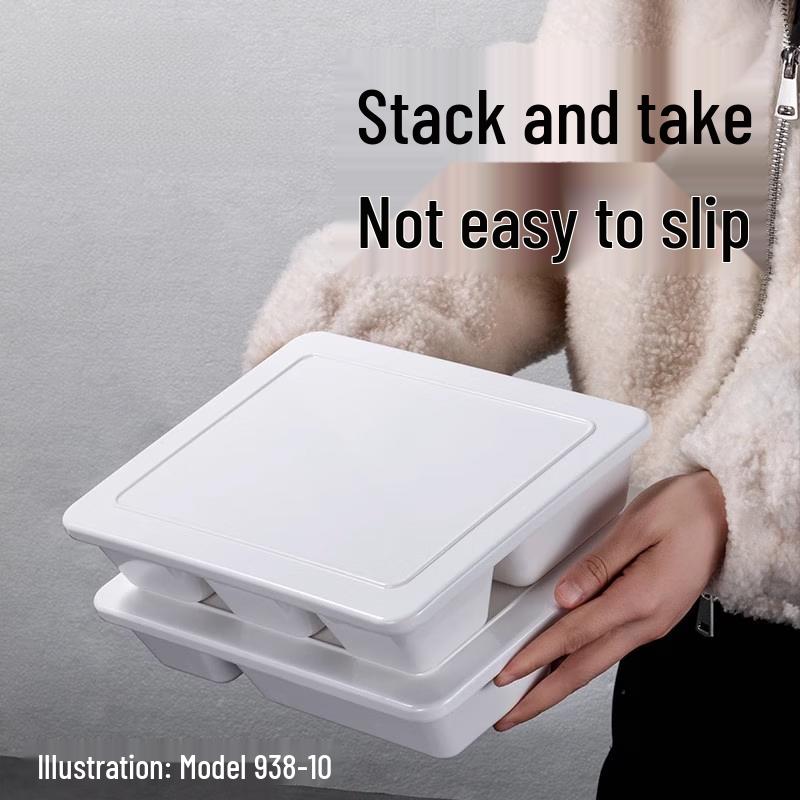 Four-Compartment Melamine Divided Plate with Lid