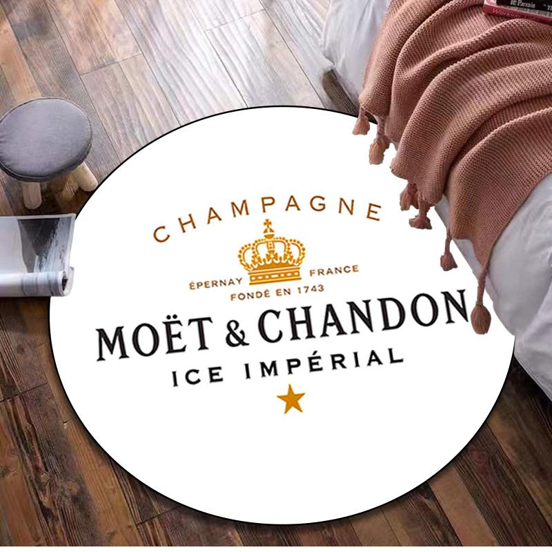 Moet Chandon Circular Rug - Office Decorative Carpet For Living Room Bedroom Door Mat Floor Rug Computer Chair Area Rug