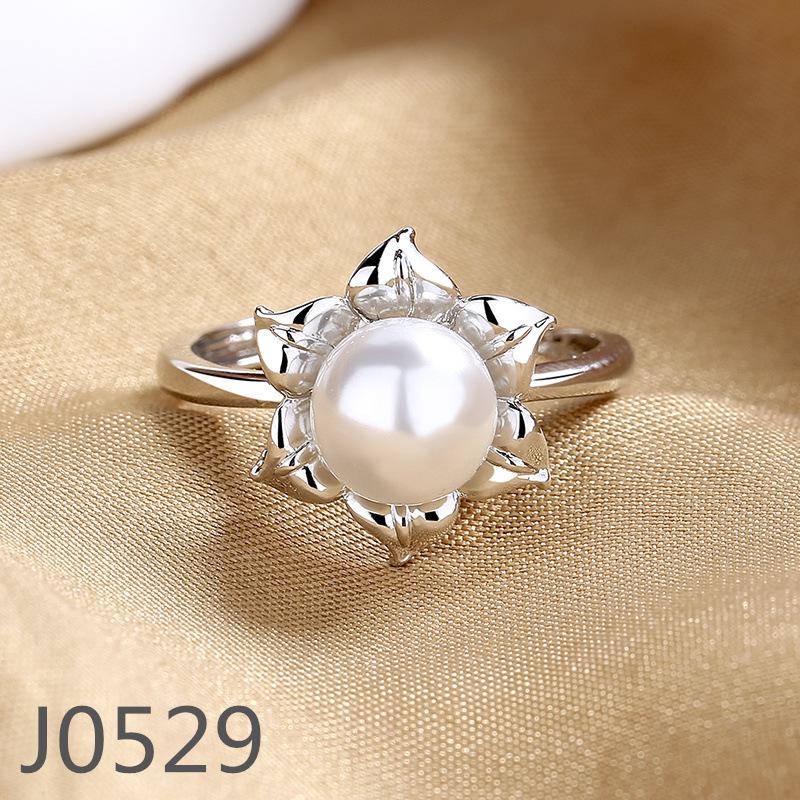Корейское кольцо с жемчугом класса люкс для женщин – Высококачественное регулируемое украшение на указательный палец, настраиваемая оправа.