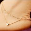Fashion Double-layer Love Beach Anklet European Titanium Steel Peach Heart Gift Foot Decoration