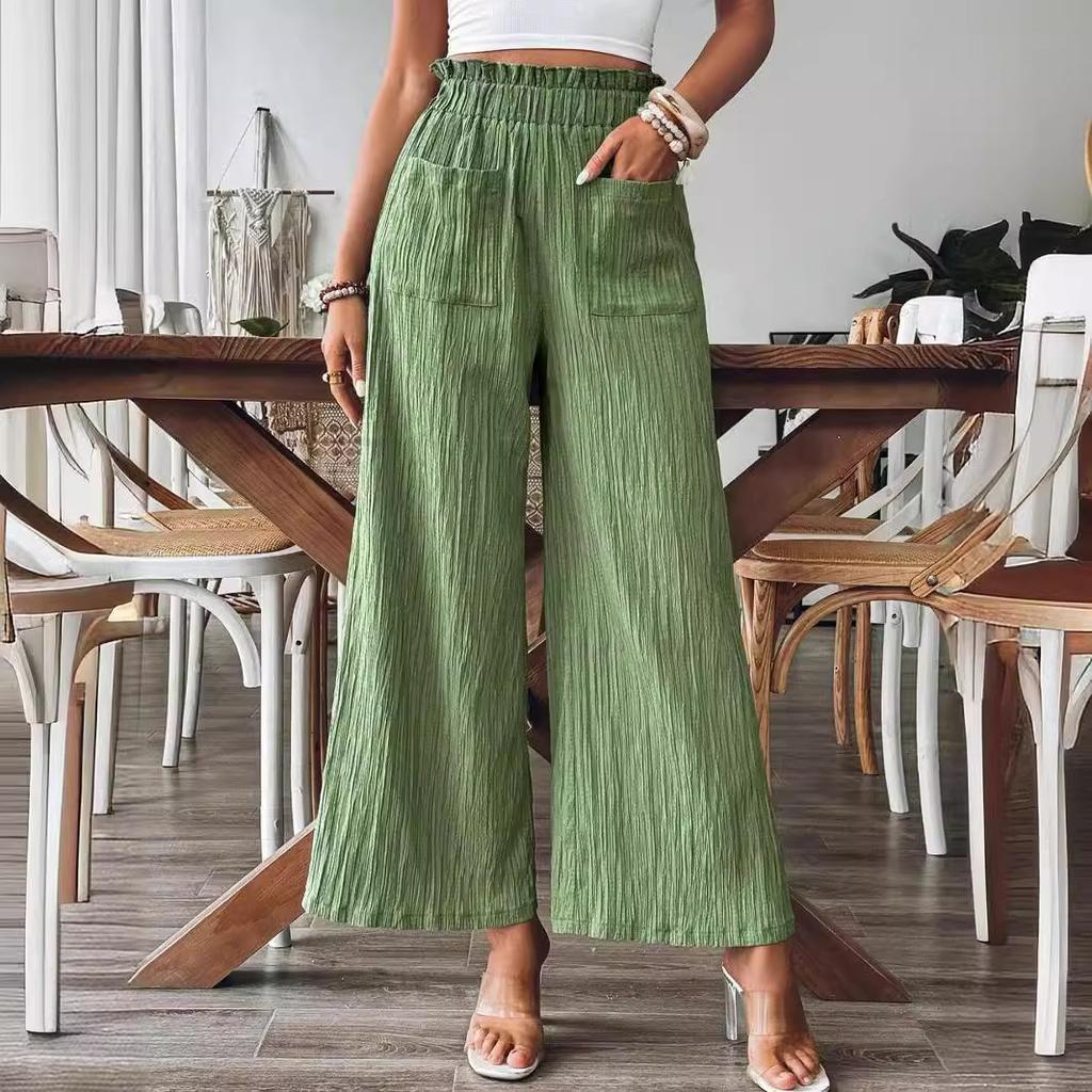 Spring and Summer Women's Pants Solid Color Casual Straight Leg Pants Fashionable and Comfortable Pants