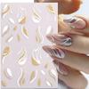Nail Sticker Sparkling Pink Line Feather Nail Enhancement Back Glue Nail Jewelry Nail