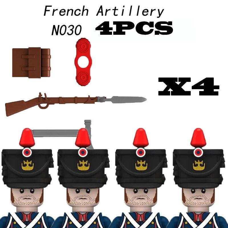 Napoleonic Wars Military Soldiers Building Blocks Medieval Army Figures Russian Ukraine Knights Infantry Weapon Bricks Kids Toys