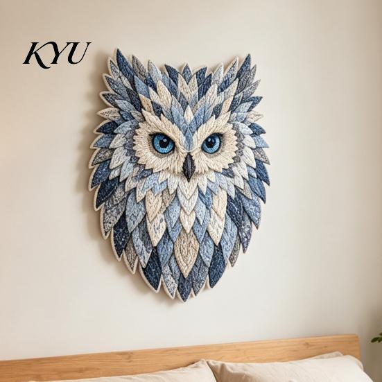 Artistic Sewing Kit for Beginners DIY Owl Patchwork Kit, Layered Fabric Handmade Home Decor Art 3D Textile Craft Project Adults, Sculpture Supplies