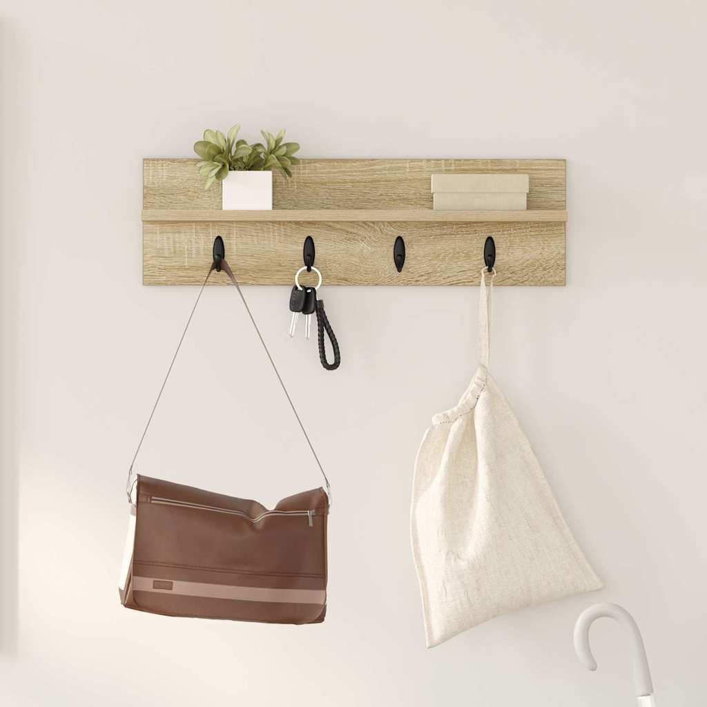 Wall Mounted Nightstand Sonoma Oak 60 x 10.5 x 18 cm