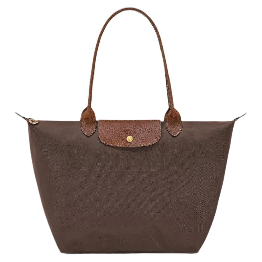 Longchamp Le Pliage Brand Logo Nylon Shoulder Bag Large Women shoulder bag Dark-Brown 1899089002