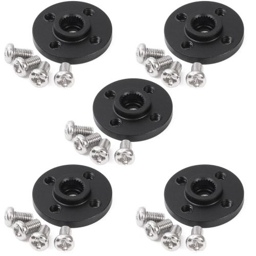 Pstyle. 25t Aluminum Servo Horns for RC Cars, Set of 5, PST-143 (Black)