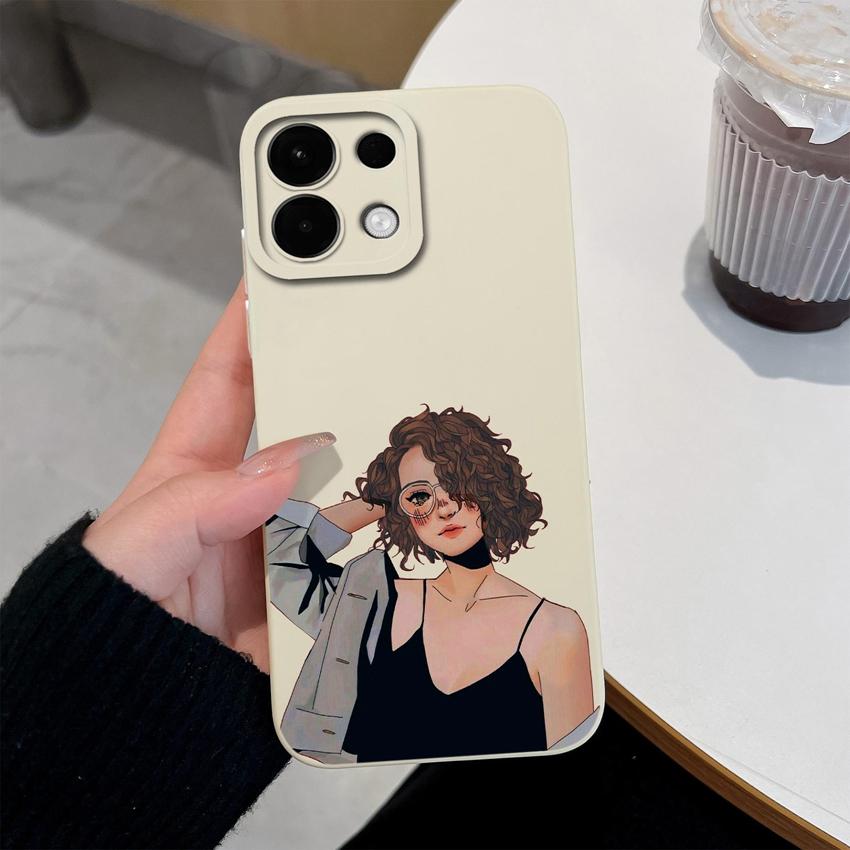 Для Oppo Realme 5 6 7 8 9 10 Pro Plus K12 A5 A5X чехлы для телефонов Sweet Girl Patterns Liquid Silicone Advanced Anti Slip Protective Shell для корпуса Oppo