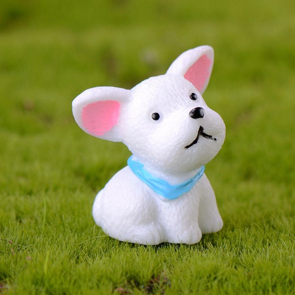 Home Decor Cute Mini Resin Puppy Statue Figurines Cake Decoration Animal Miniature Dog Ornament