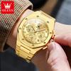 New Mens Watches Stainless Steel Quartz Watch for Men Auto Date Chronograph Wristwatch Luminous Waterproof Luxury Man Watch