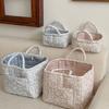 Airfriend Small Flower Organizers Basket With Handle Home Room Quilted Foldable Storage Basket For Pet Toys Organizer Basket