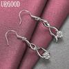 925 Sterling Silver AAA Zircon Earrings Wedding Jewelry