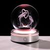 3D Laser Engraved Dolphin & Heart Crystal Ball Romantic LED Night Light Sea Animal Figurines Decor Glass Sphere Lamp Gifts