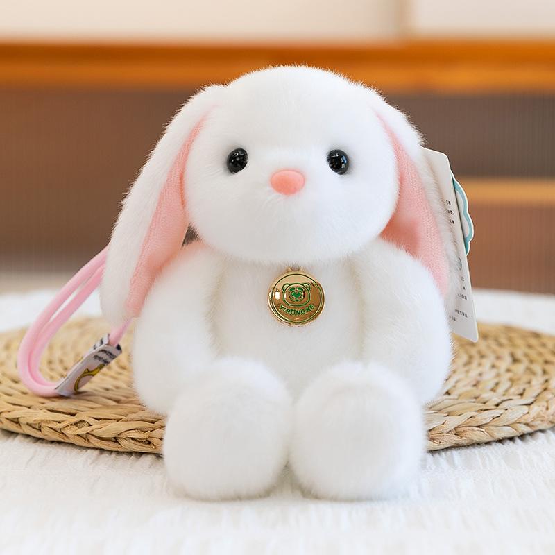 Cute jumping little animal doll panda rabbit cat bear doll palm treasure plush toy long leg doll