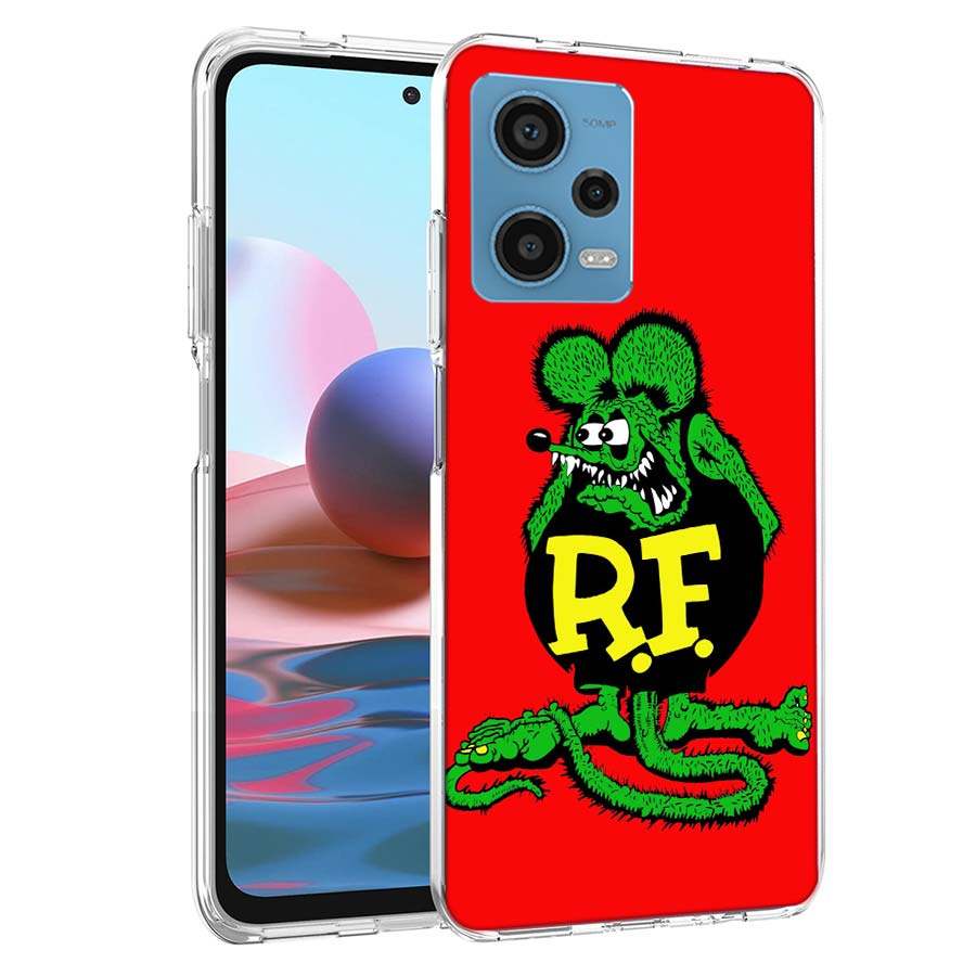 Чехол для телефона Surf Cool Rat F-Fink для Redmi Note 13 12 14 15 Pro Plus 13R 11 11T 11E 11S 10 Pro 10S 9 9S Прозрачный ТПУ Чехол