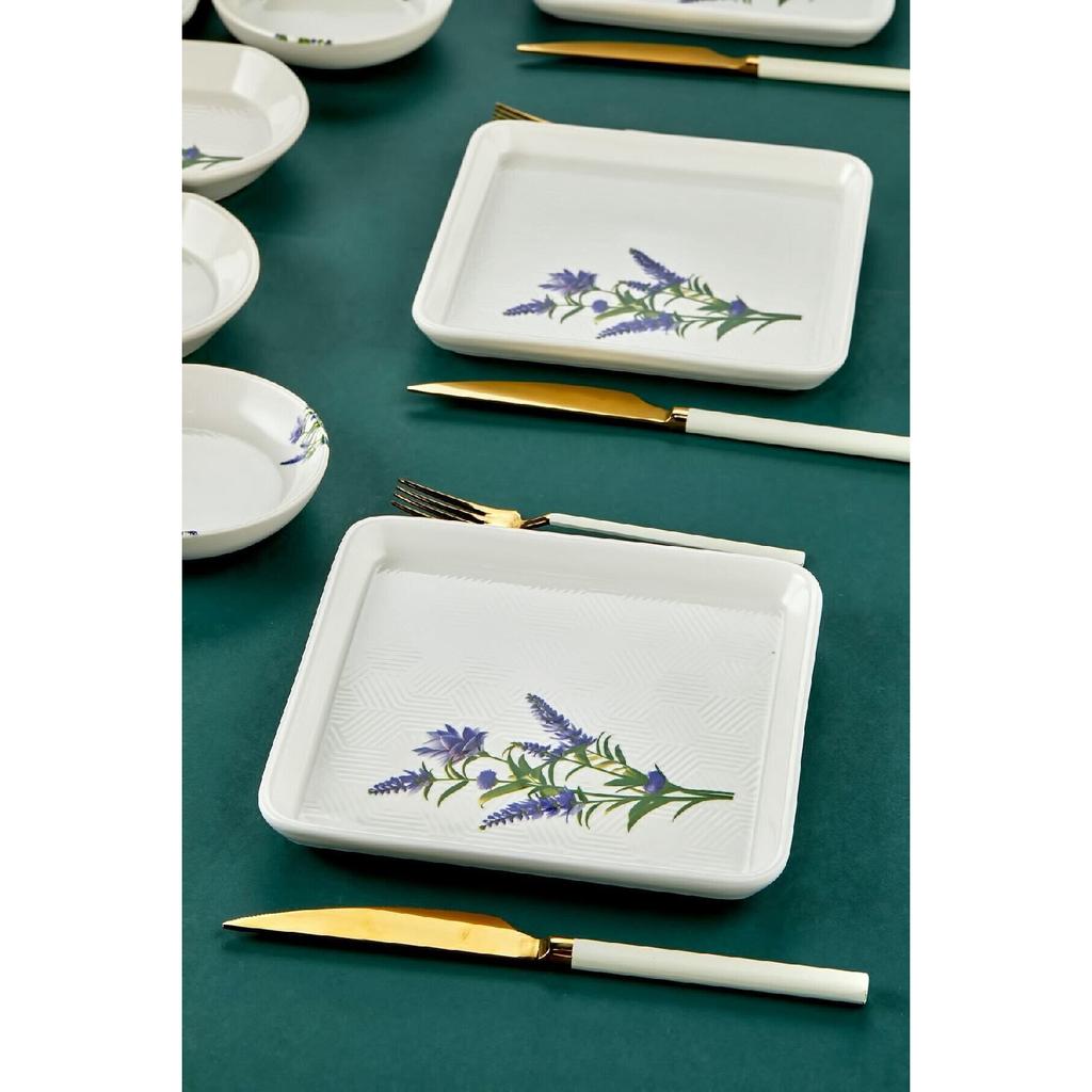 Luxury Ceramic Tile Authentic Clear 14 Piece Breakfast Set For 6 People