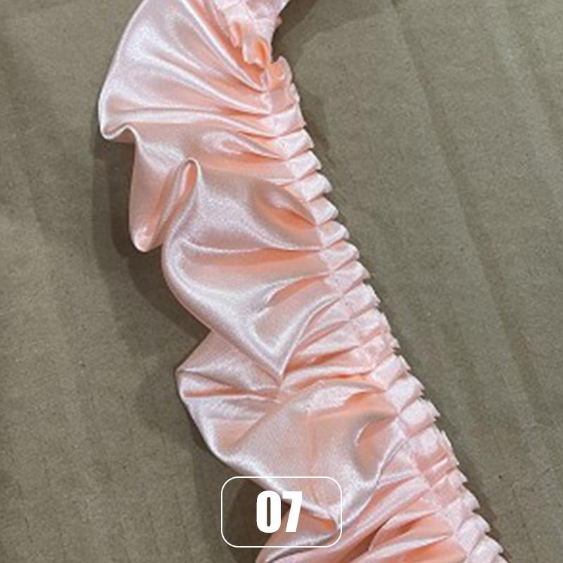 10 м Двухслойная оборка с кружевной отделкой, блестящая атласная плиссированная лента, кромка ткани, подгиб для свадебного платья, кукольного платья, DIY детское шитье, рукоделие