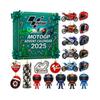 Motorcycle Advent Calendar 2025 - 20 Days Christmas Countdown Gift for Motorcycle Lovers & Riders, 2D Acrylic Motorcycle Holiday Decor