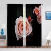 Прозрачные оконные шторы с цветущей красной розой для спальни, гостиной, ко дню Святого Валентина, романтические цветочные шифоновые тюлевые занавески из вуали